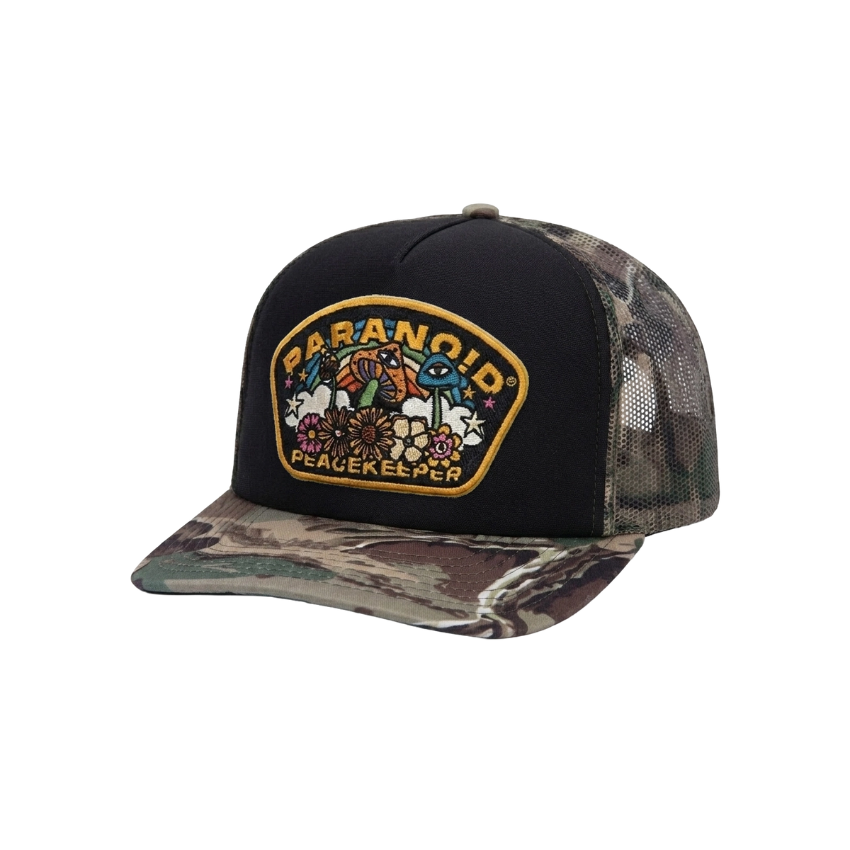 PEACEKEEPER CAMO BRIM TRUCKER HAT